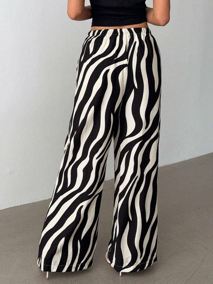 Zoey Zebra Wide Leg Pants