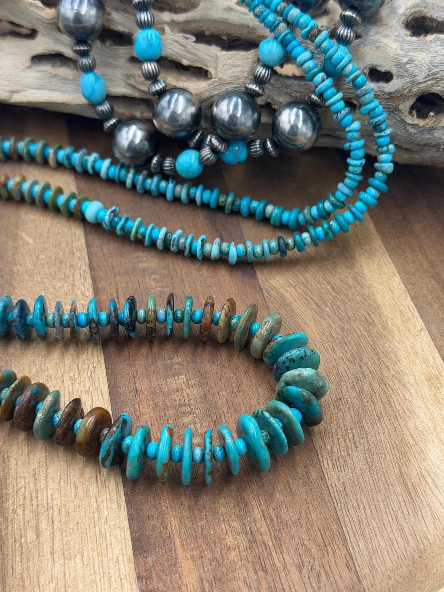 39” Best Seller Turquoise Graduated Rondelle Necklace