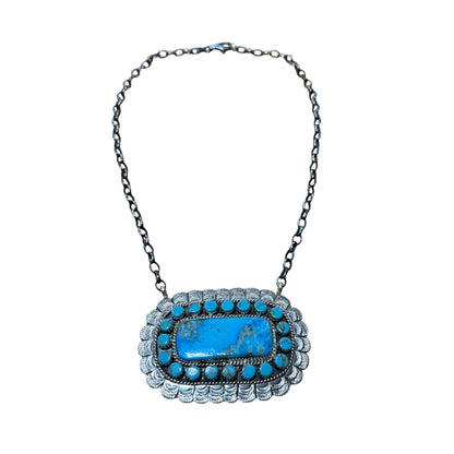 Rectangle Turquoise Necklace By Larry Etcitty