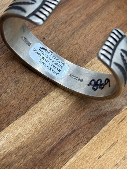 All Silver Cuff #3 by Jerald Tahe, Navajo