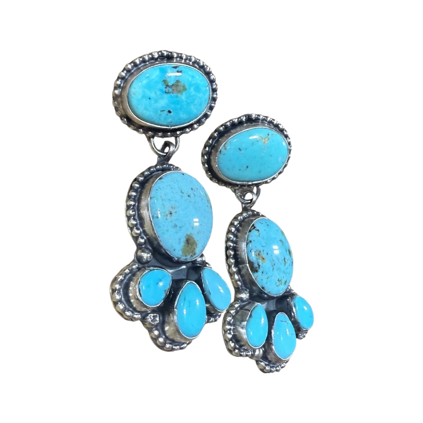 Turquoise Post Dangle Earrings by Ella Peters