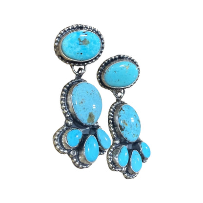 Turquoise Post Dangle Earrings by Ella Peters