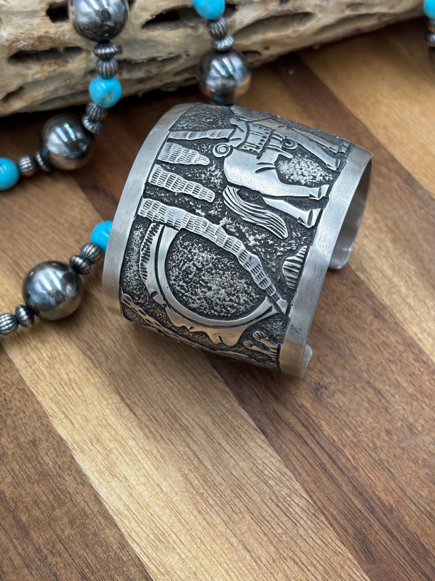 Story Teller Cuff by Elaine Becenti, Navajo
