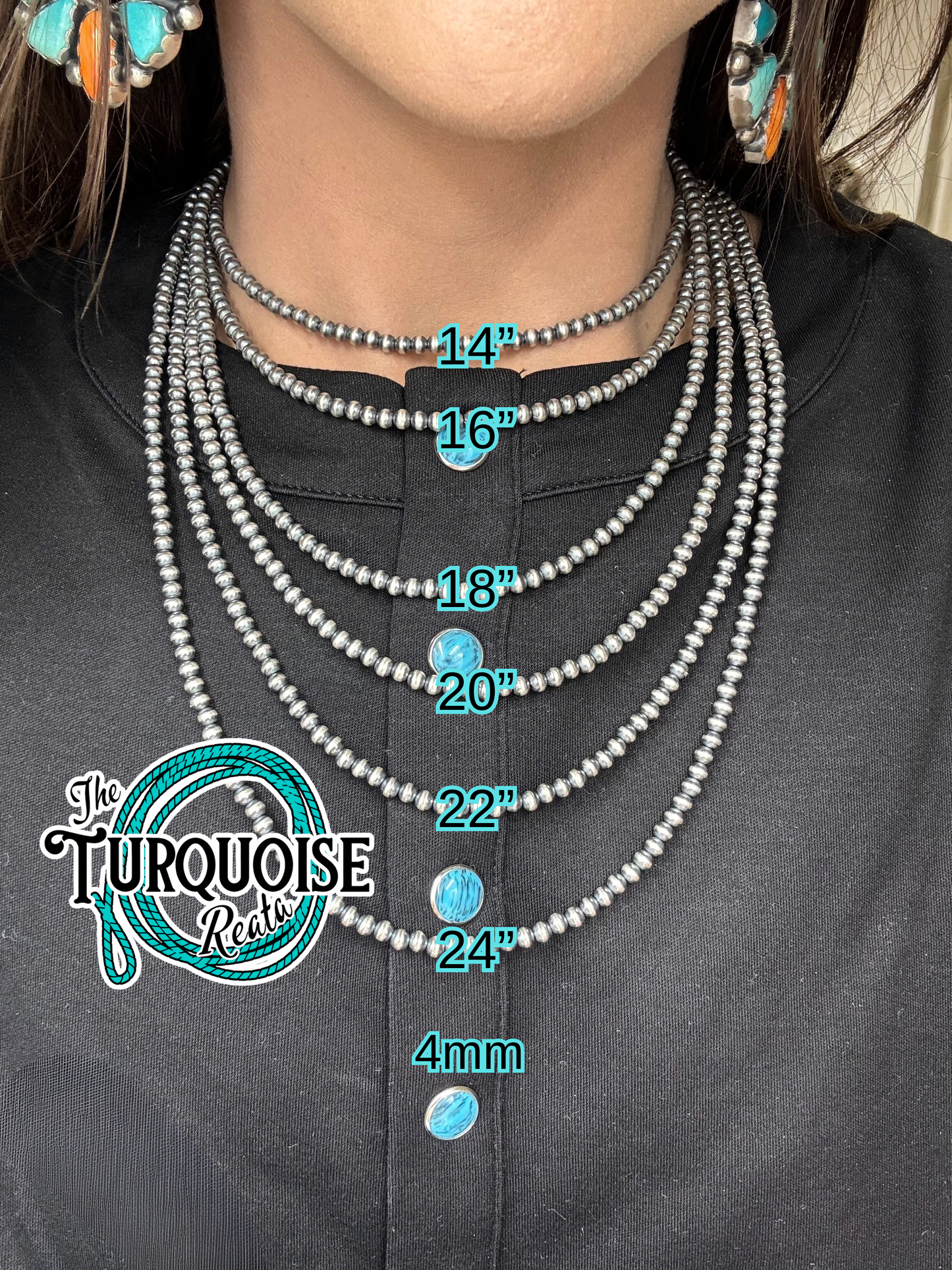 5mm 14" Sterling Silver Pearl Necklace