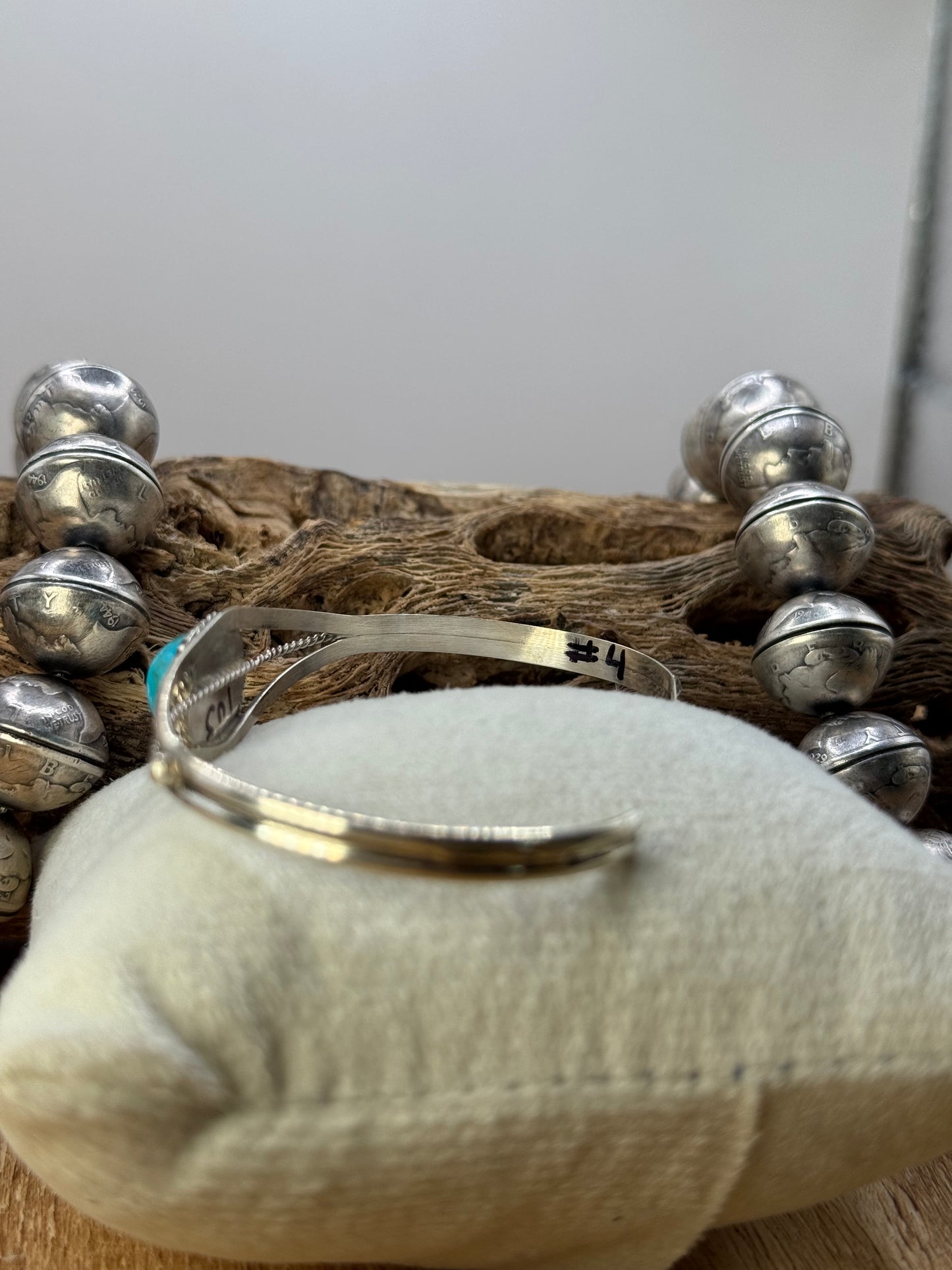 Kingman Turquoise Cuff #4 by Esther White, Navajo