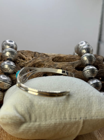 Kingman Turquoise Cuff #4 by Esther White, Navajo