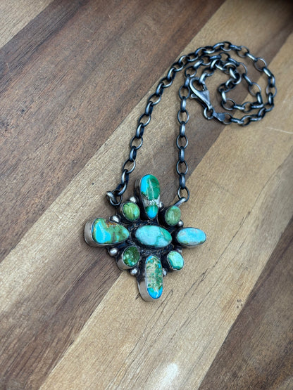 Sonoran Gold #917-52 Cluster Necklace by Wilson Dawes, Navajo
