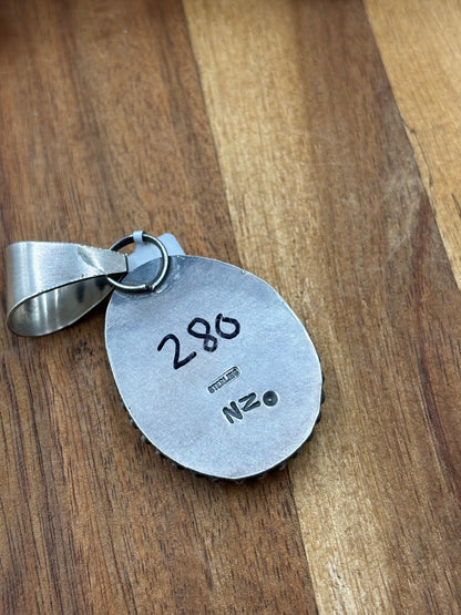 Turquoise Pendant Dotted Border