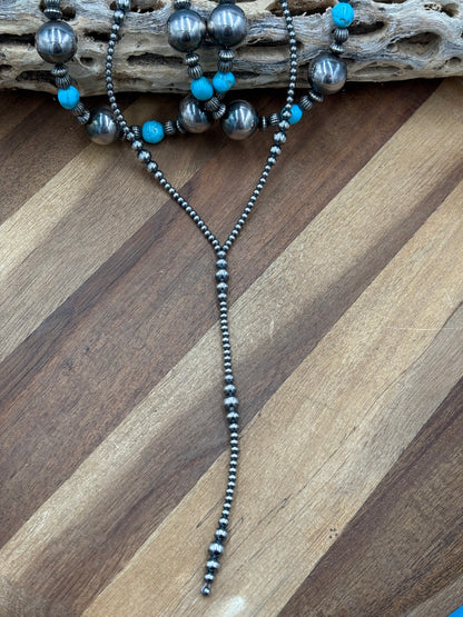 16” 3-6mm #911-27 Sterling Pearls Y Lariat Necklace