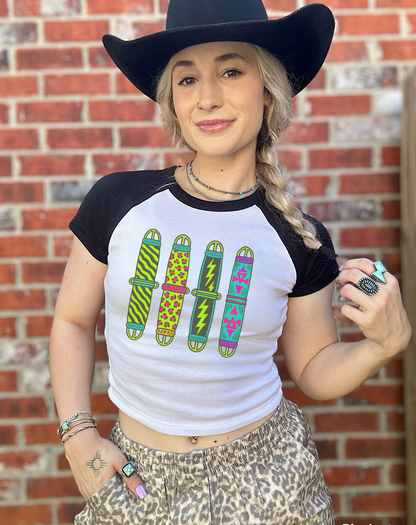 Neon Cinches Crop Tee