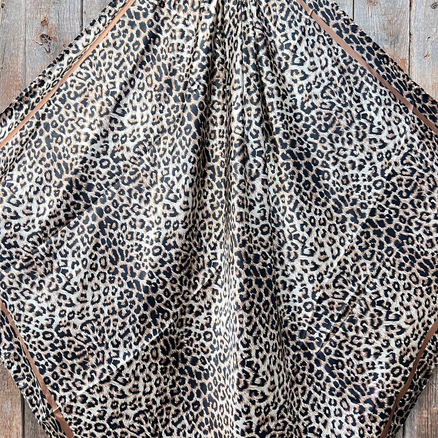 35X35"  Tan Leopard Wild Rag/Scarf WR168