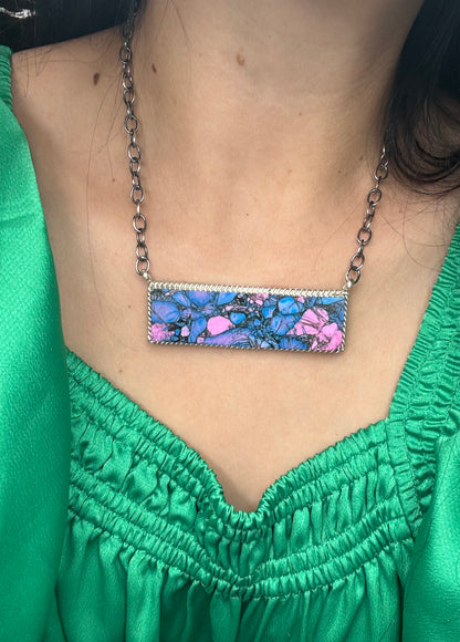 Monarch Mojave #917-44B XL Bar Necklace by Brandon Etcitty, Navajo