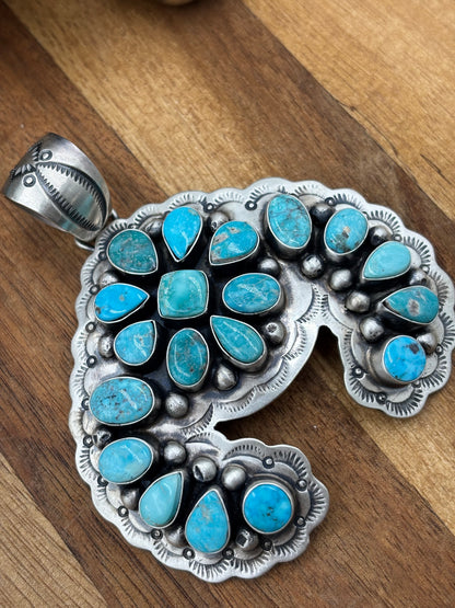Turquoise Cluster Naja Pendant by Cordell Platero, Navajo