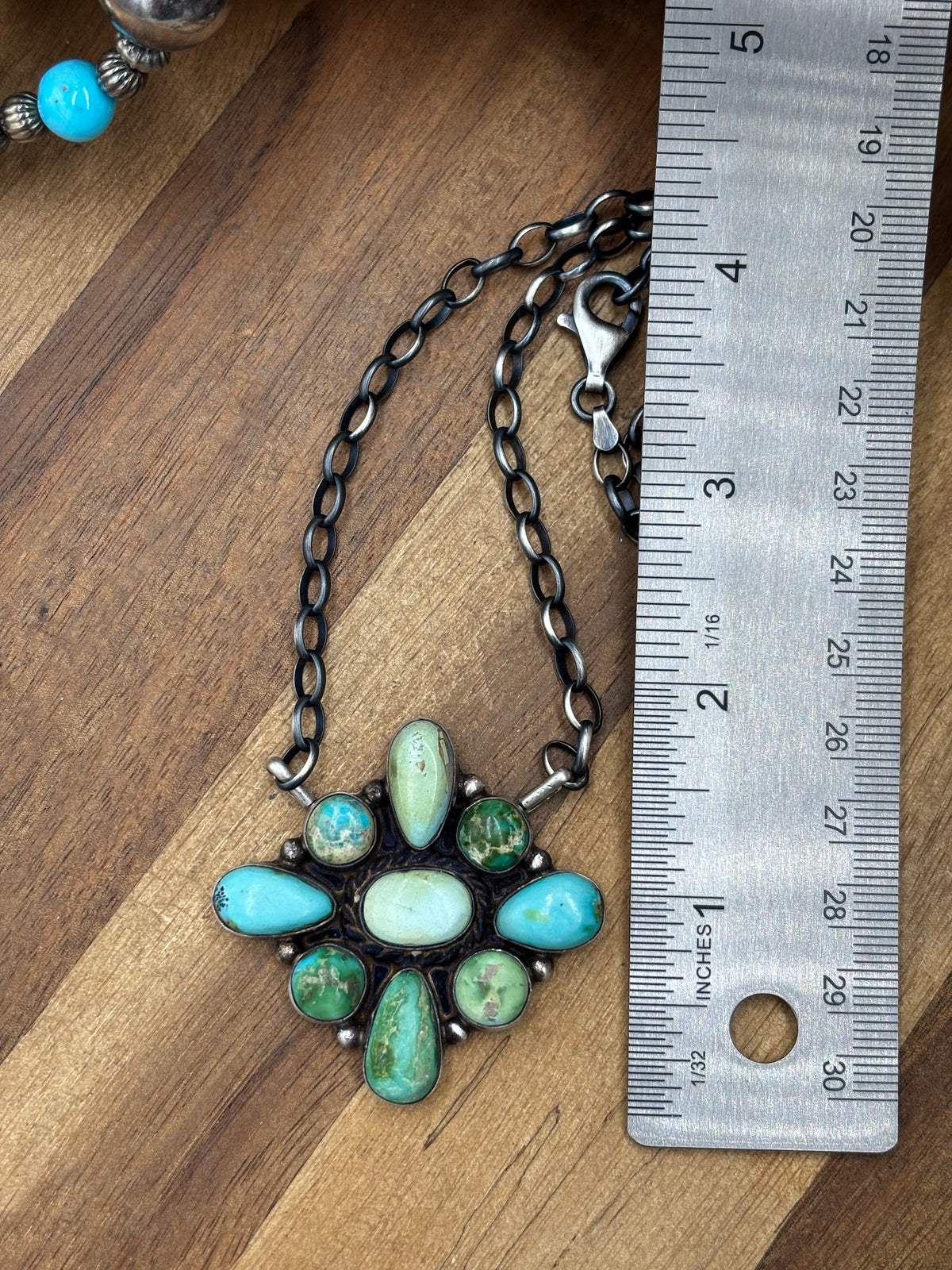 Sonoran Gold #917-51 Cluster Necklace by Wilson Dawes, Navajo