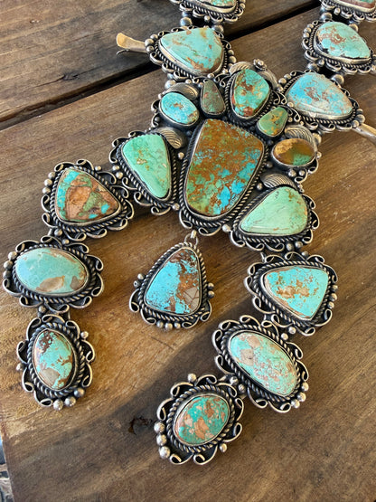 One of a Kind C Yazzie Giant Royston Squash Blossom