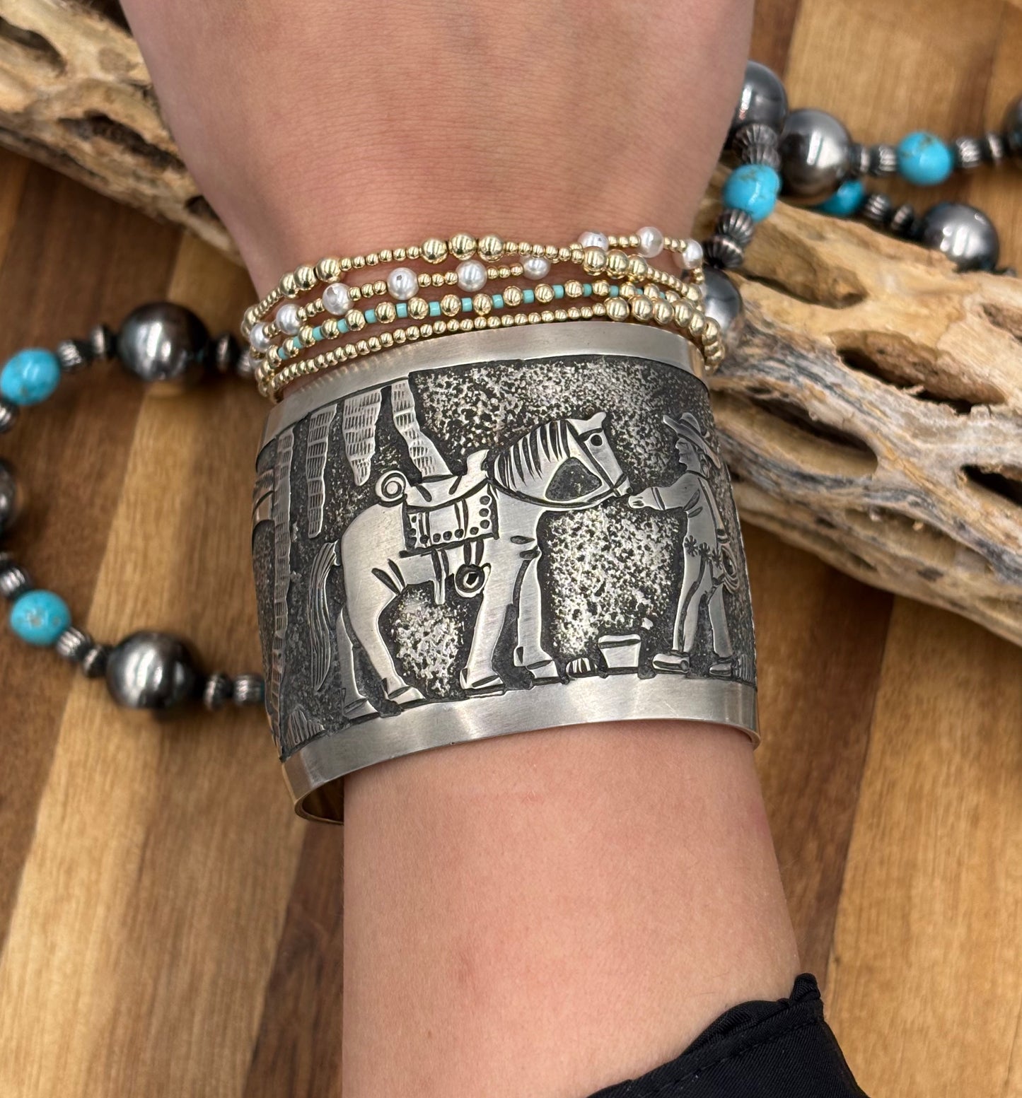 Story Teller Cuff by Elaine Becenti, Navajo