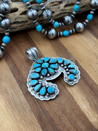 Turquoise Cluster Naja Pendant by Cordell Platero, Navajo
