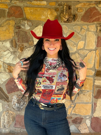 Rodeo Poster Mesh Top