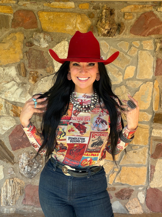 Rodeo Poster Mesh Top