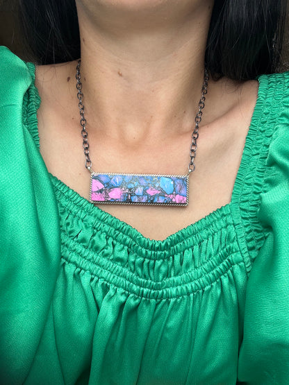 Monarch Mojave #917-44A XL Bar Necklace by Brandon Etcitty, Navajo