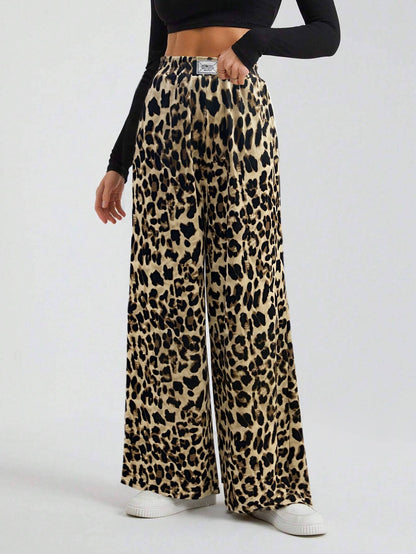 Leah Leopard Wide Leg Pants