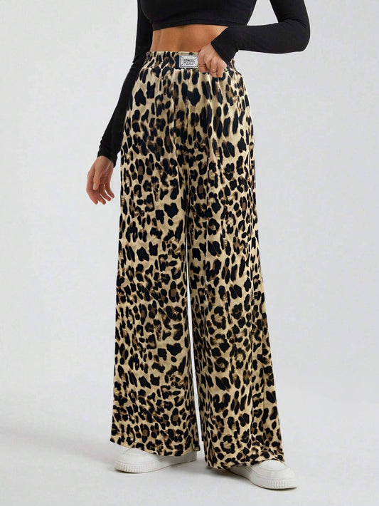 Leah Leopard Wide Leg Pants