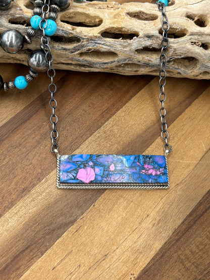 Monarch Mojave #917-44C XL Bar Necklace by Brandon Etcitty, Navajo