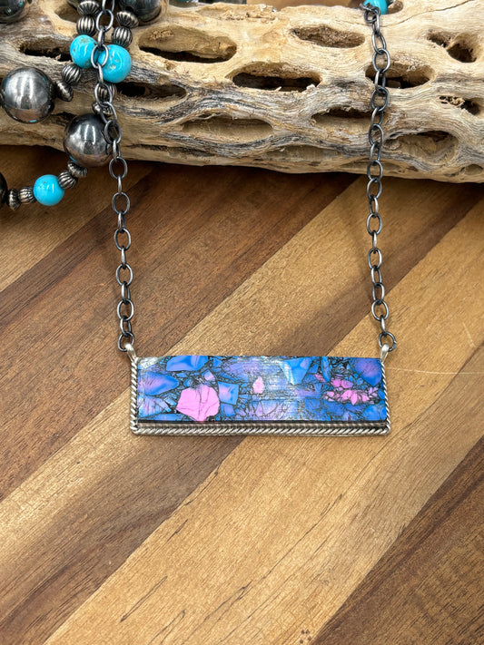 Monarch Mojave #917-44C XL Bar Necklace by Brandon Etcitty, Navajo