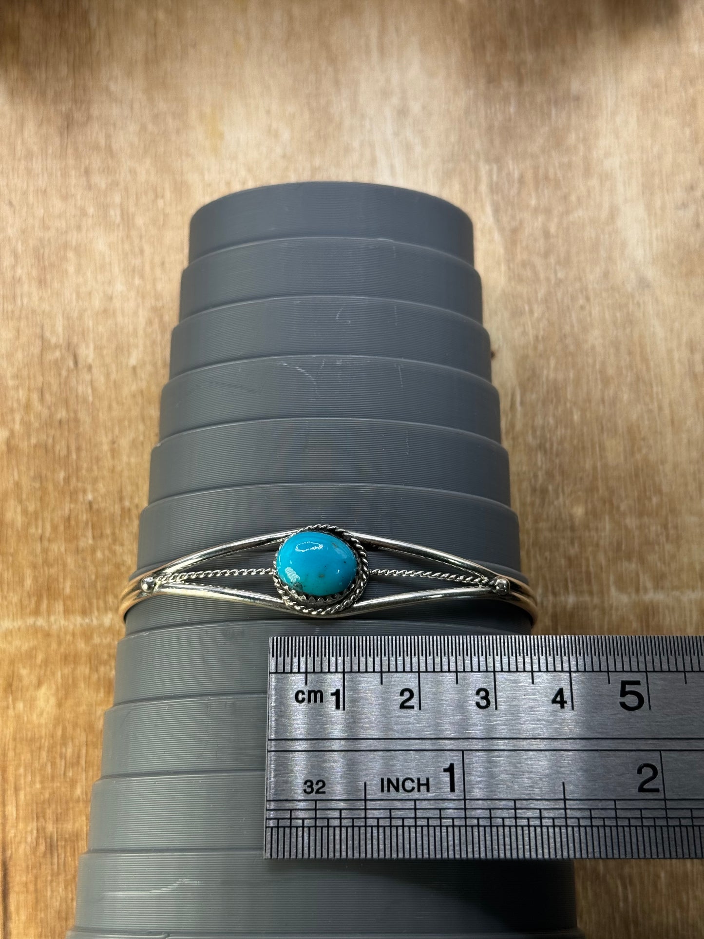 Kingman Turquoise Cuff #6 by Esther White, Navajo