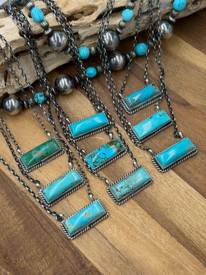 16” Kingman Bar Necklaces by Johnny Dixon, Navajo
