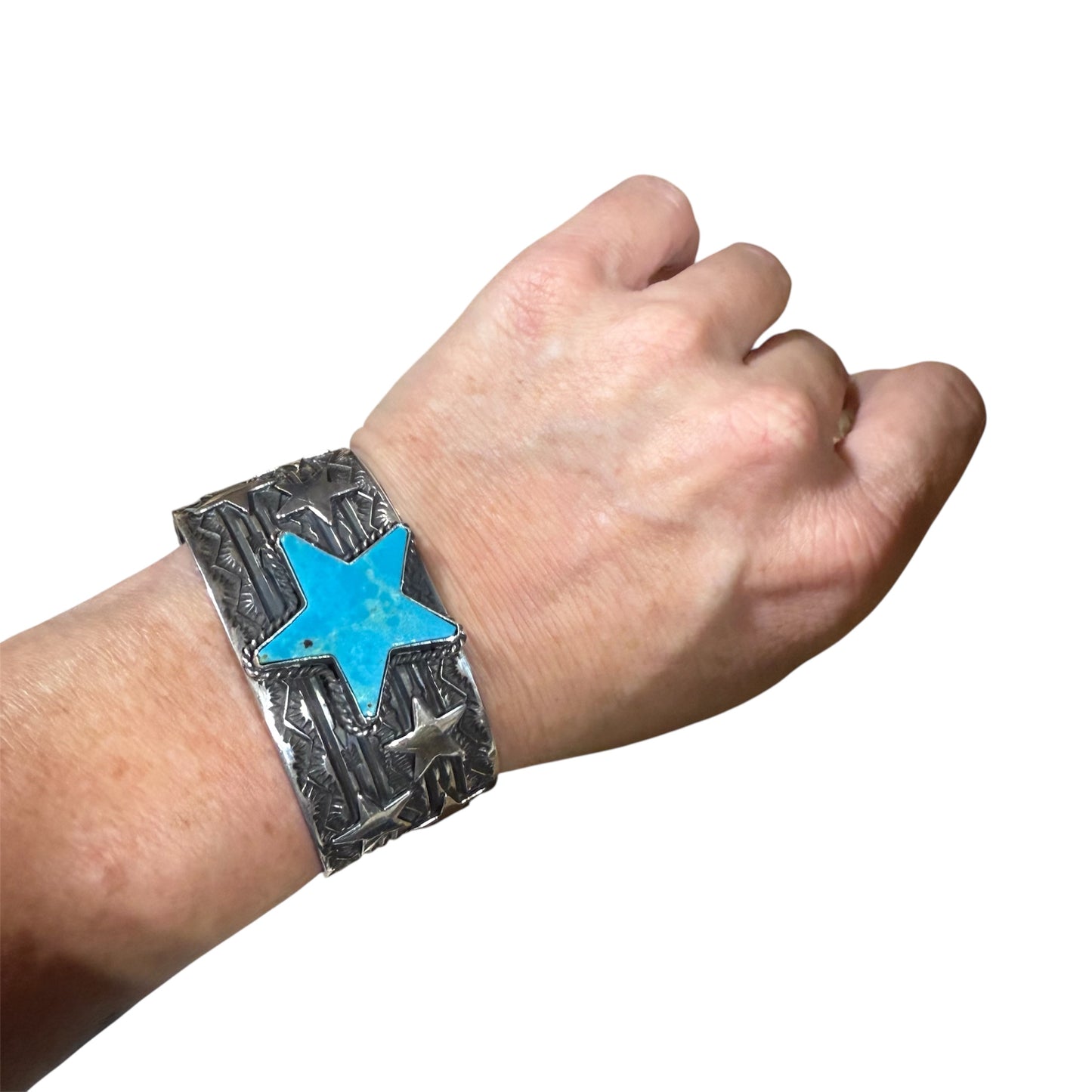 Kingman Star Cuff by Sunshine Reeves, Navajo