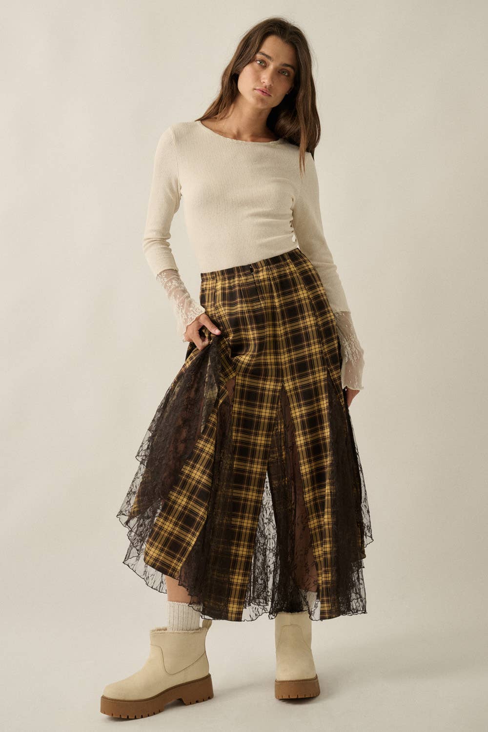 The Iris Maxi Skirt: Brown