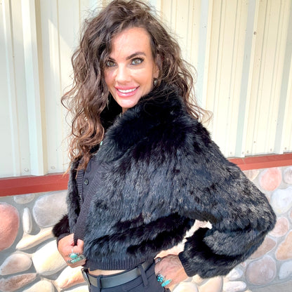 Midnight Luxe Fox and Rabbit Fur