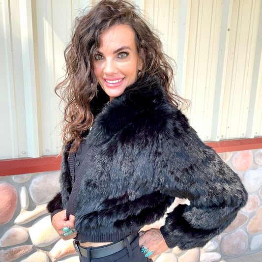 Midnight Luxe Fox and Rabbit Fur
