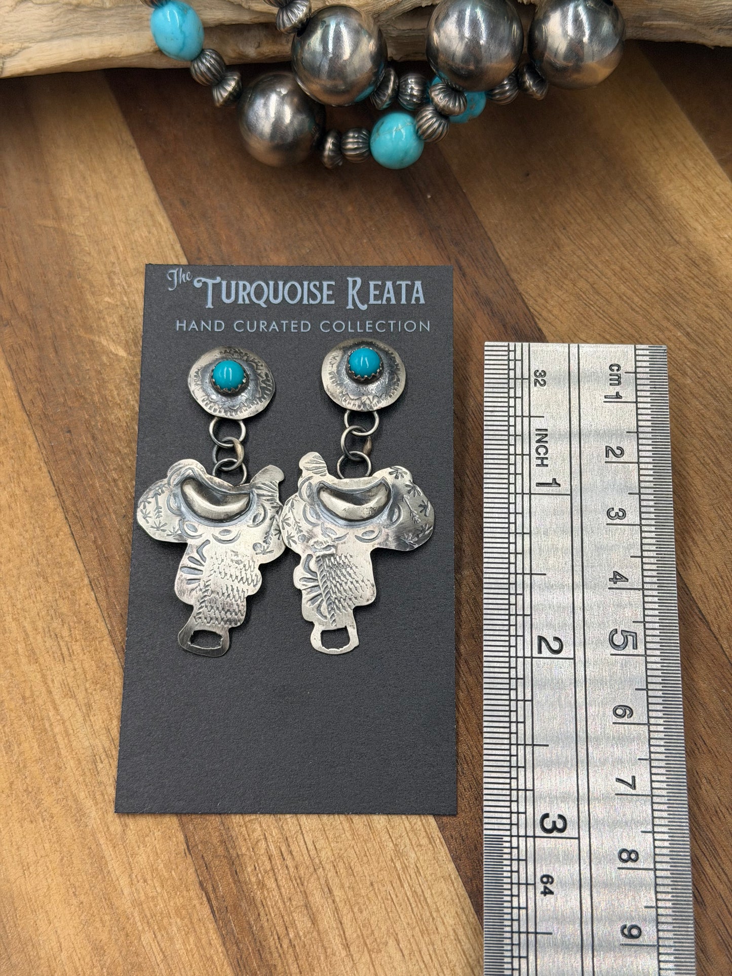 Saddle Earrings #811-12 by Gabriela Yazzie, Navajo