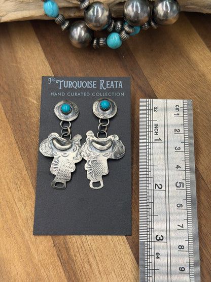 Saddle Earrings #811-12 by Gabriela Yazzie, Navajo