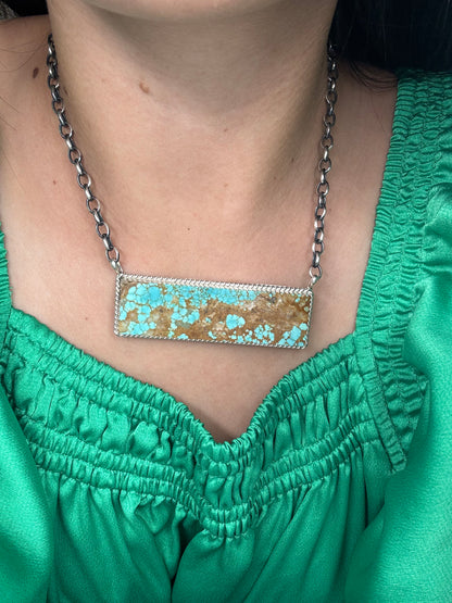 Mine #8 #917-46A XL Bar Necklace by Brandon Etcitty, Navajo