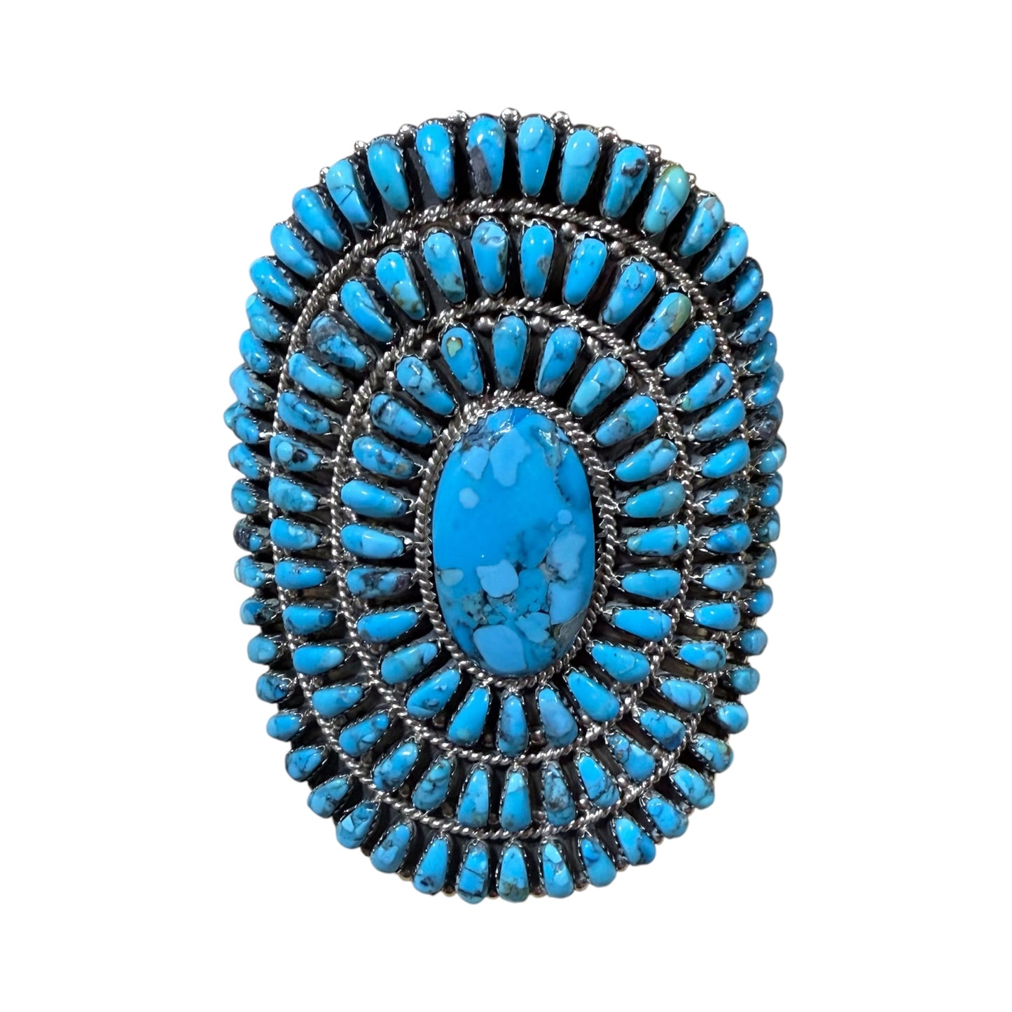 Turquoise Cluster Cuff by Devan Benally