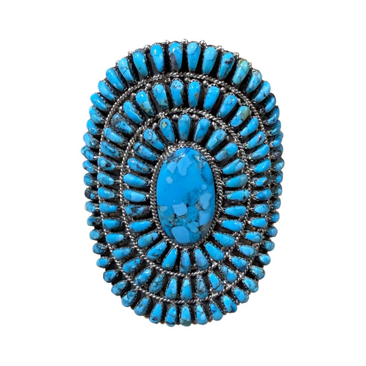 Turquoise Cluster Cuff by Devan Benally