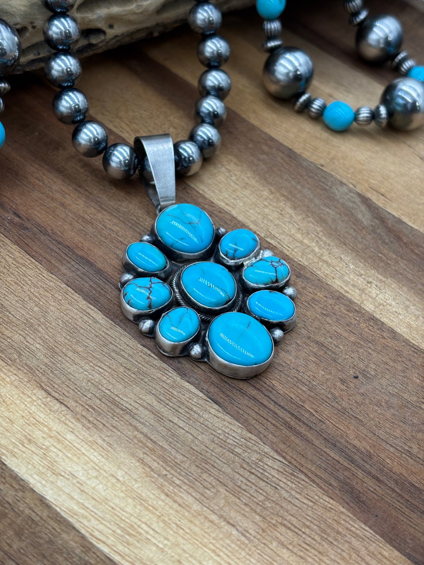 Egyptian Prince Turquoise Cluster Pendant by Ella Peters