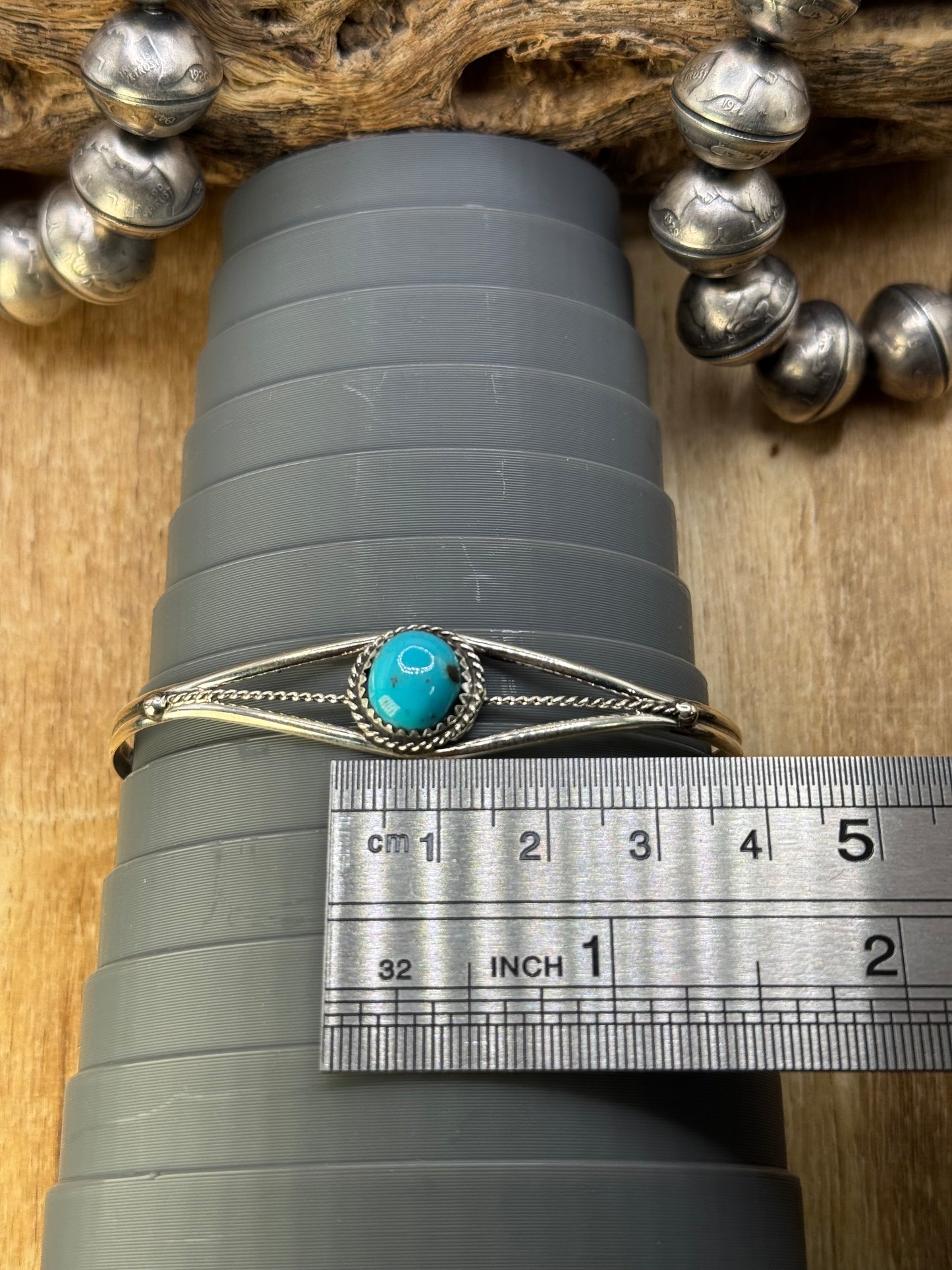 Kingman Turquoise Cuff #3 by Esther White, Navajo