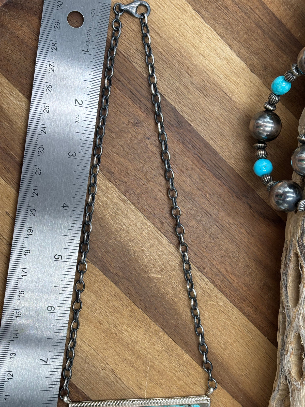 Mine #8 #917-48 XL Bar Necklace by Brandon Etcitty, Navajo