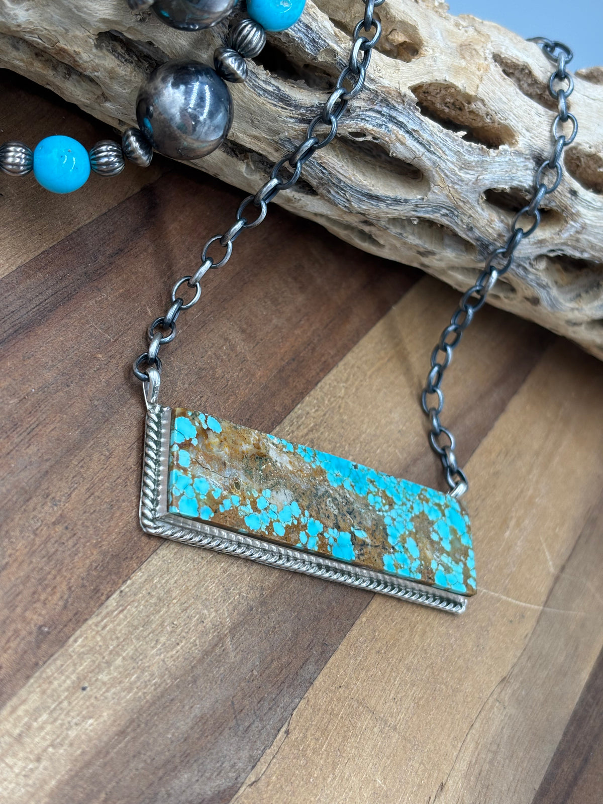 Mine #8 #917-46B XL Bar Necklace by Brandon Etcitty, Navajo