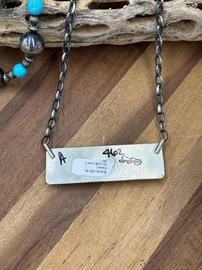 Spiny Bronze Mojave #917-49A XL Bar Necklace by Brandon Etcitty, Navajo
