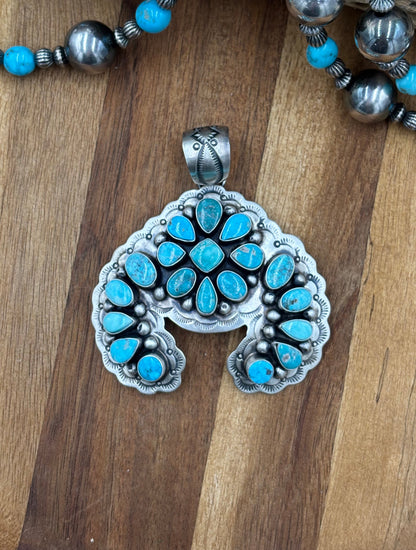 Turquoise Cluster Naja Pendant by Cordell Platero, Navajo
