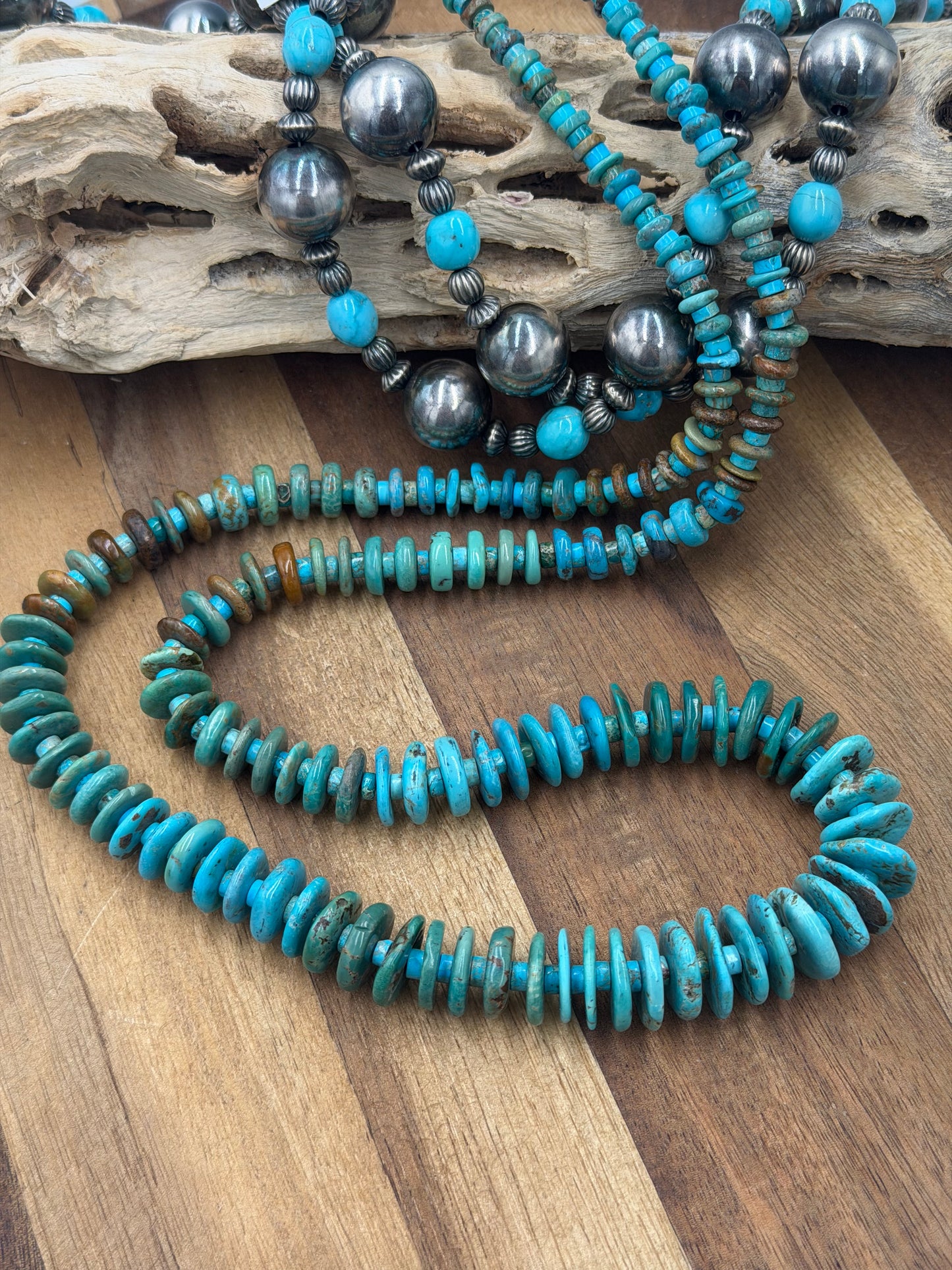 31” Best Seller Turquoise Graduated Rondelle Necklace