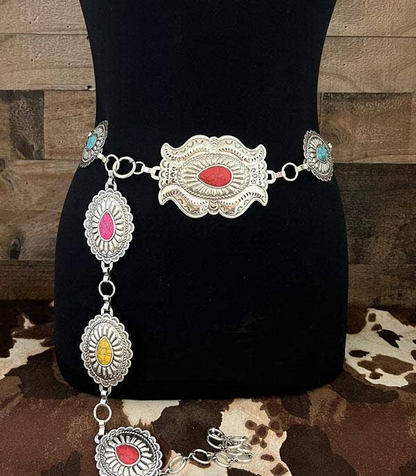 Western Stone Concho Belt