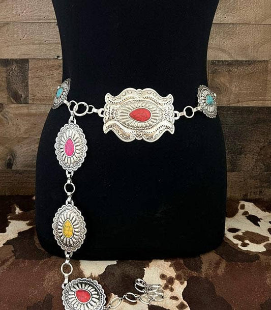 Western Stone Concho Belt