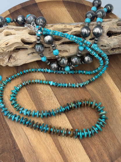 39” Best Seller Turquoise Graduated Rondelle Necklace