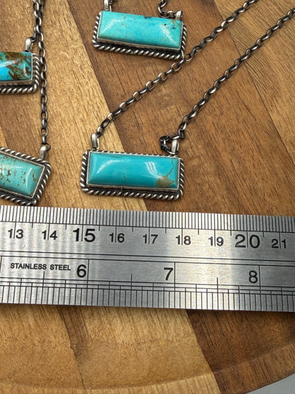 16” Kingman Bar Necklaces by Johnny Dixon, Navajo